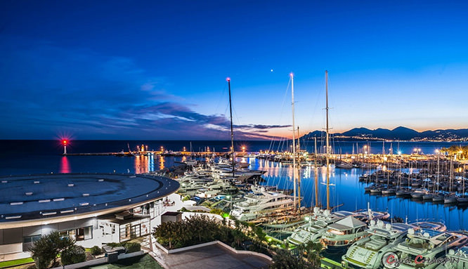 Blue hour Cannes French Riviera