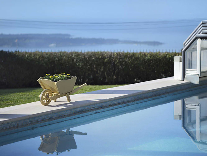 Terrasse in Cannes with Lerins Islands in the background French Riviera