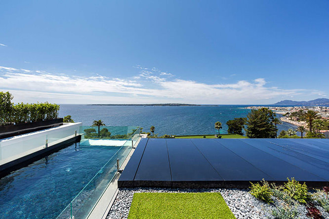 Terrasse in Cannes with Lerins Islands in the background French Riviera
