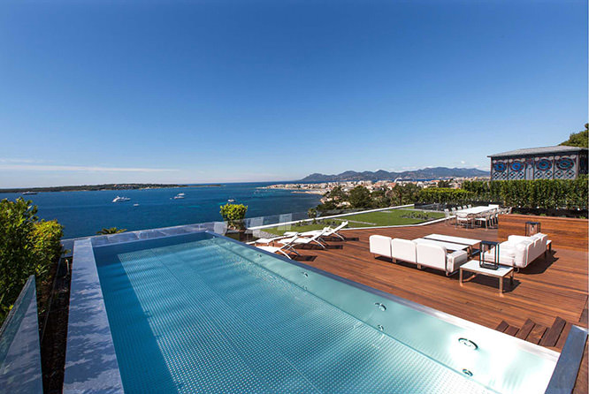 Terrasse in Cannes with Lerins Islands in the background French Riviera