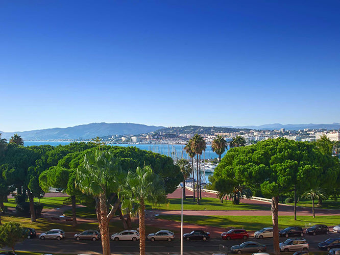View of Cannes from the Pointe Croisette area French Riviera