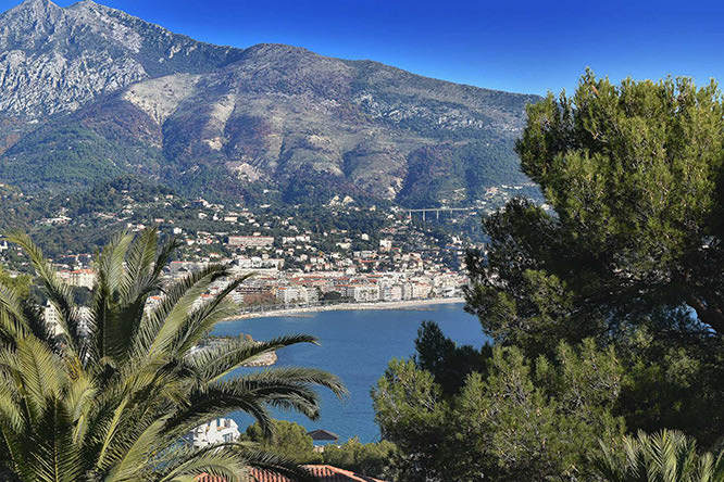 View of Menton from Roquebrune French Riviera