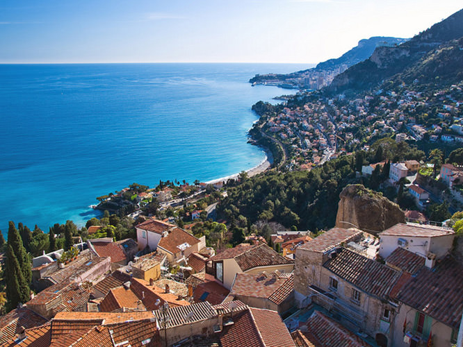 Monaco in the distance view from the village of Roquebrune