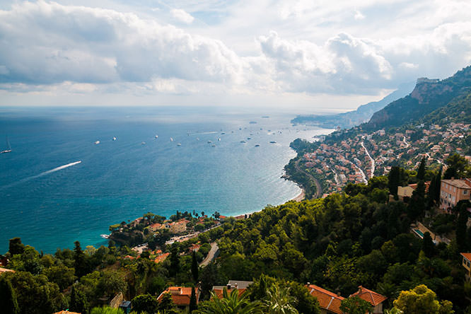 View from Roquebrune-Cap-Martin. Far behind is Monaco.
