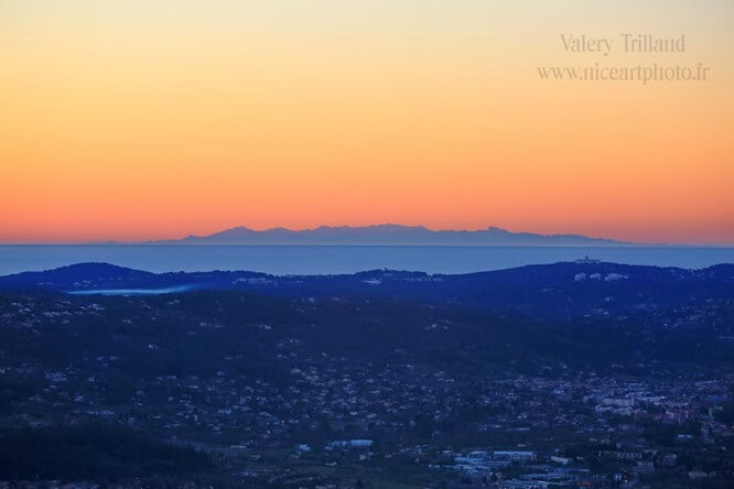 Amazing view of Corsica from the French Riviera