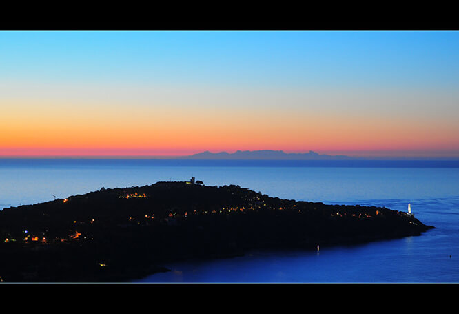 Beautiful view of Corsica from St-Jean-Cap-Ferrat