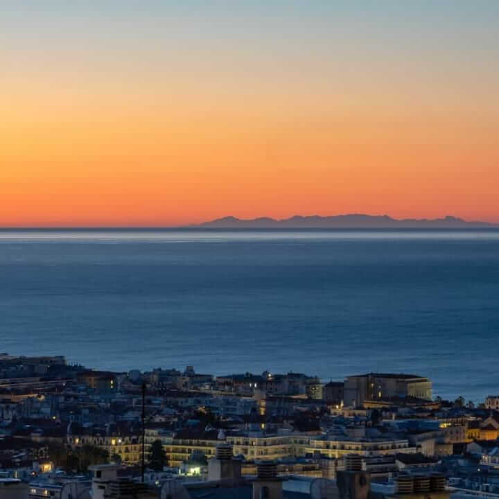 Beautiful view of Corsica from Nice