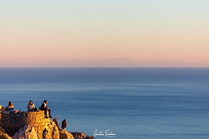 Beautiful view of Corsica from Nice French Riviera
