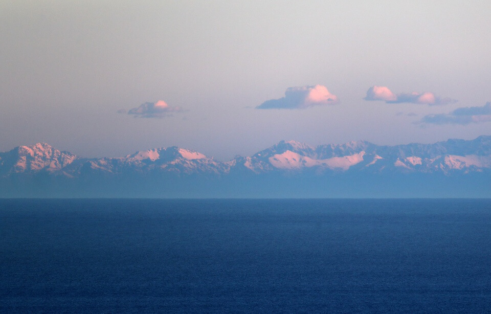 Vue de la Corse juste après le passage de la tempête Zeus