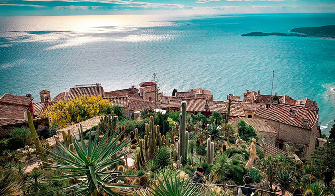 View from Èze village exotic garden