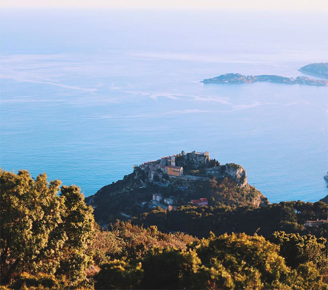 Èze village view from Fort de la Revere