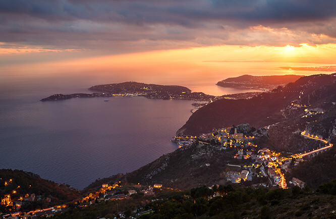Èze and St-Jean-Cap-Ferrat by night