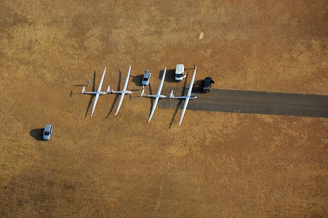 Gliders ready for the take off on the airfield of Fayence