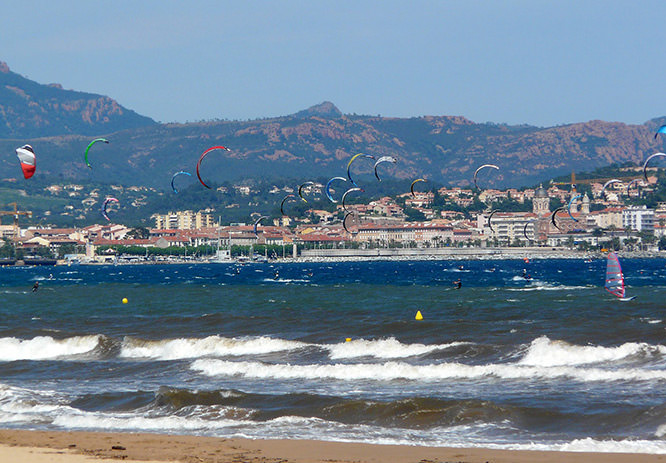 Kite Surfers in Fréjus French Riviera