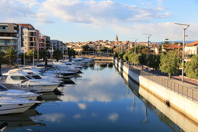 Port Fréjus and the old town French Riviera