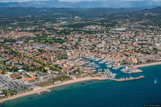 Aerial view of Port Fréjus French Riviera