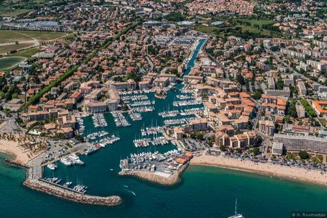 Aerial view of Port Fréjus French Riviera
