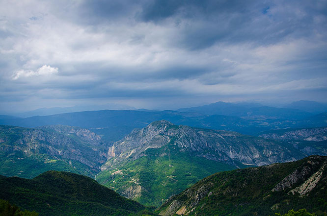 A view of the Maritime Alps under a clouddeck