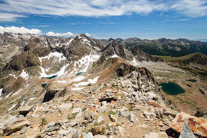 Laghi di Valscura et Lacs de Terre Rouge, depuis le Mont Malinvern
