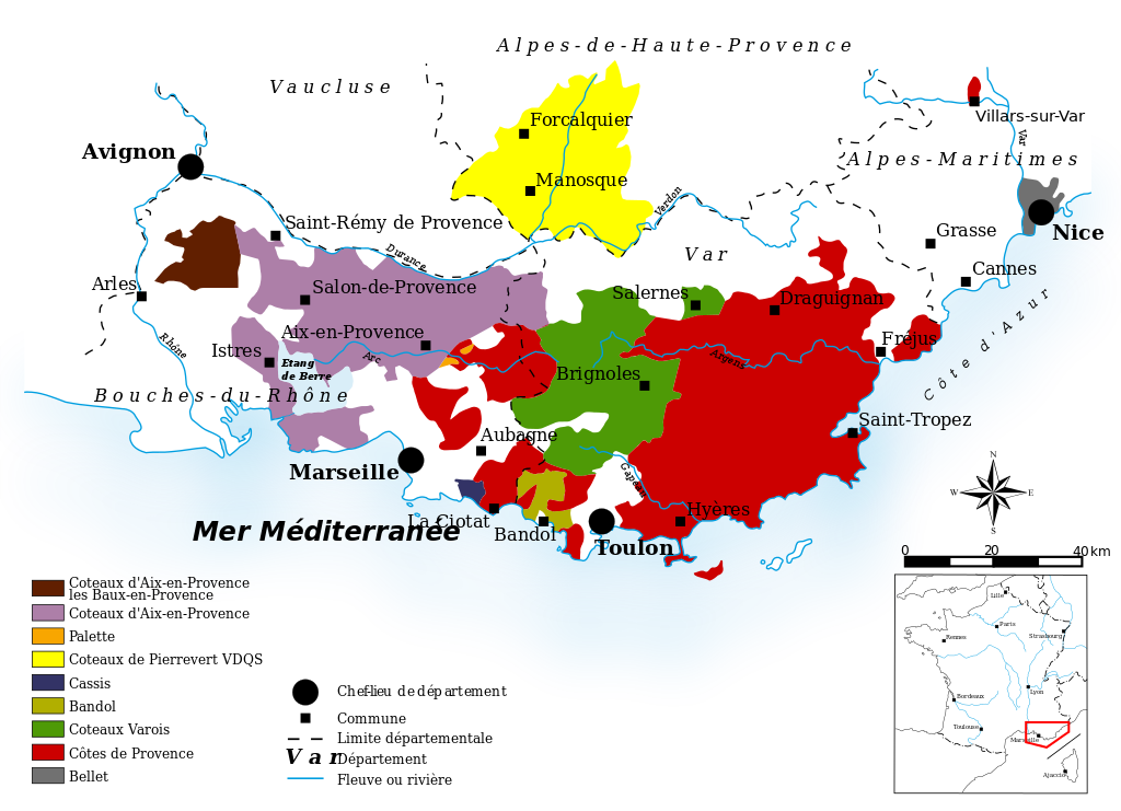Provence Vineyards Wine Map