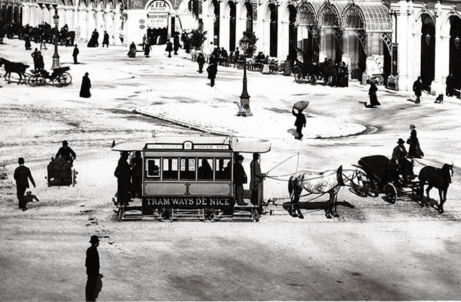Nice Tramway place Masséna in 1888