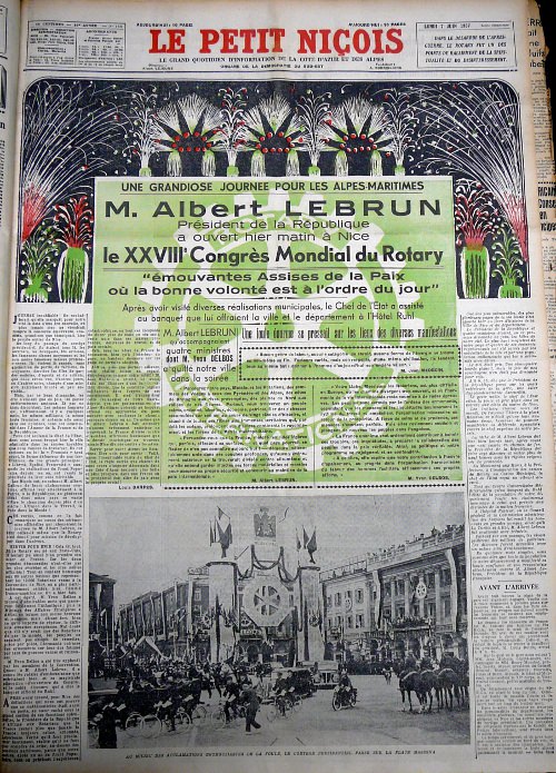 Le Petit Niçois du 7 juin 1937