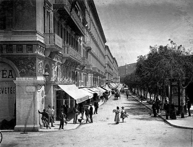 Avenue Felix Faure viewed from Place Masséna Nice 1882