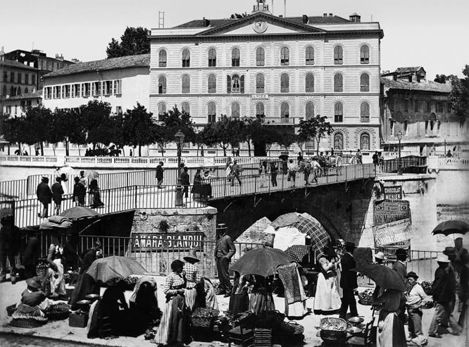 Summer Market in Pont Vieux Nice 1909