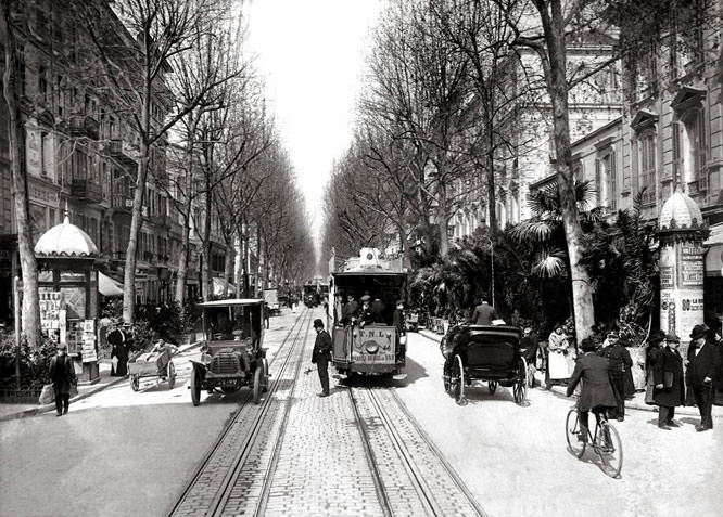 Avenue de la Gare in Nice 1910