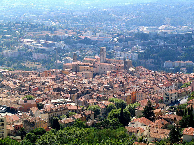 Aerial view of Grasse French Riviera