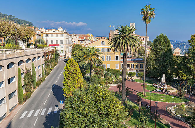 Panoramic view of downtown Grasse, the world perfumes capital