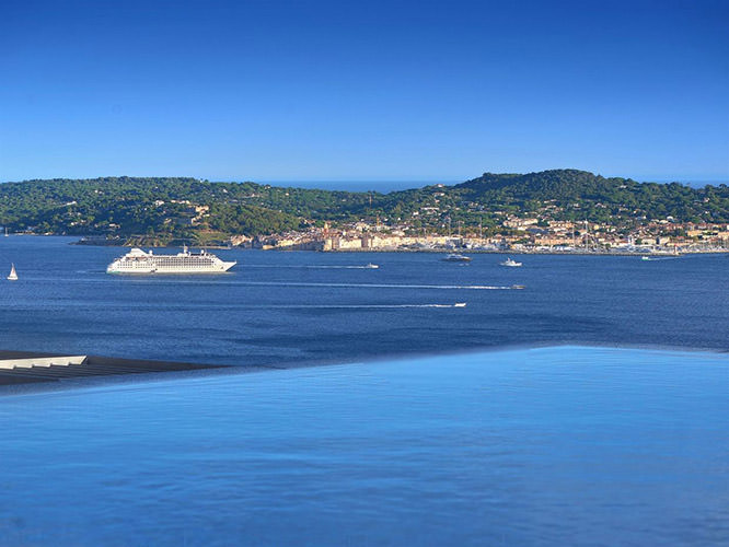 Stunning view of St Tropez from a property in Grimaud French Riviera