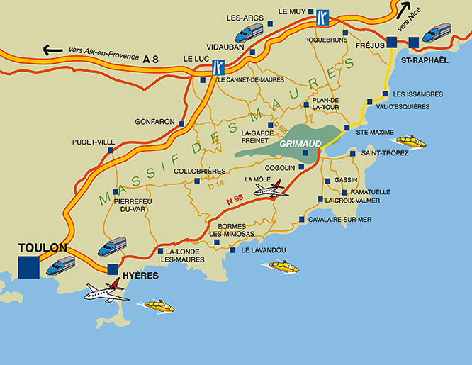 Map of Grimaud