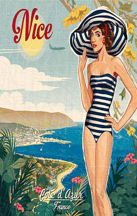 French Riviera Illustration