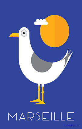 French Riviera Illustration