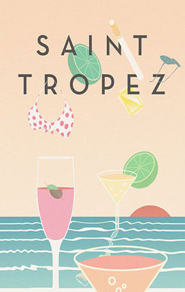 French Riviera Illustration
