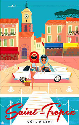 French Riviera Illustration