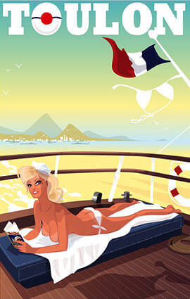 French Riviera Illustration