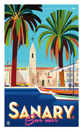 French Riviera Illustration