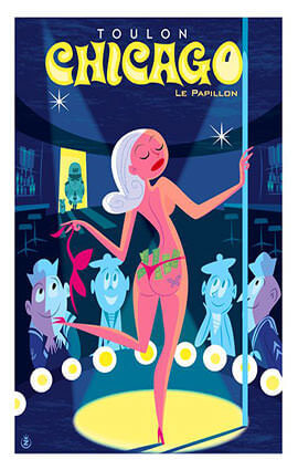 French Riviera Illustration