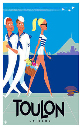 French Riviera Illustration