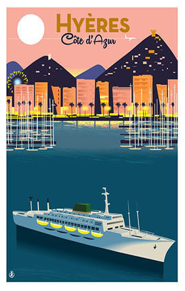 French Riviera Illustration