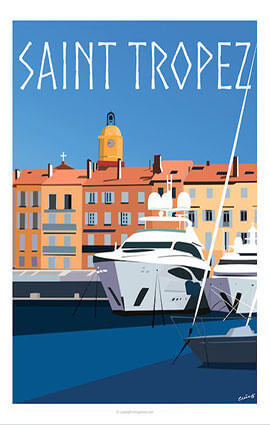 French Riviera Illustration