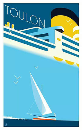 French Riviera Illustration