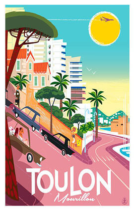 French Riviera Illustration