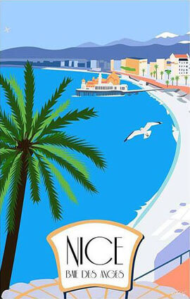Nice baie des Anges Illustration by Eric Garence