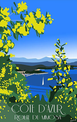 Route du Mimosa Illustration by Eric Garence