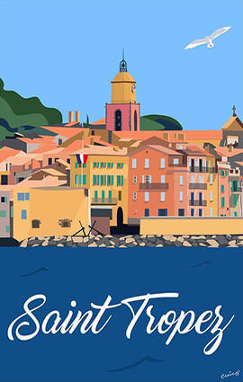 St Tropez Illustration by Eric Garence