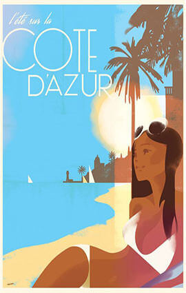 French Riviera Illustration