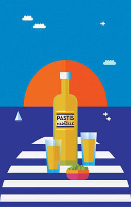 French Riviera Illustration